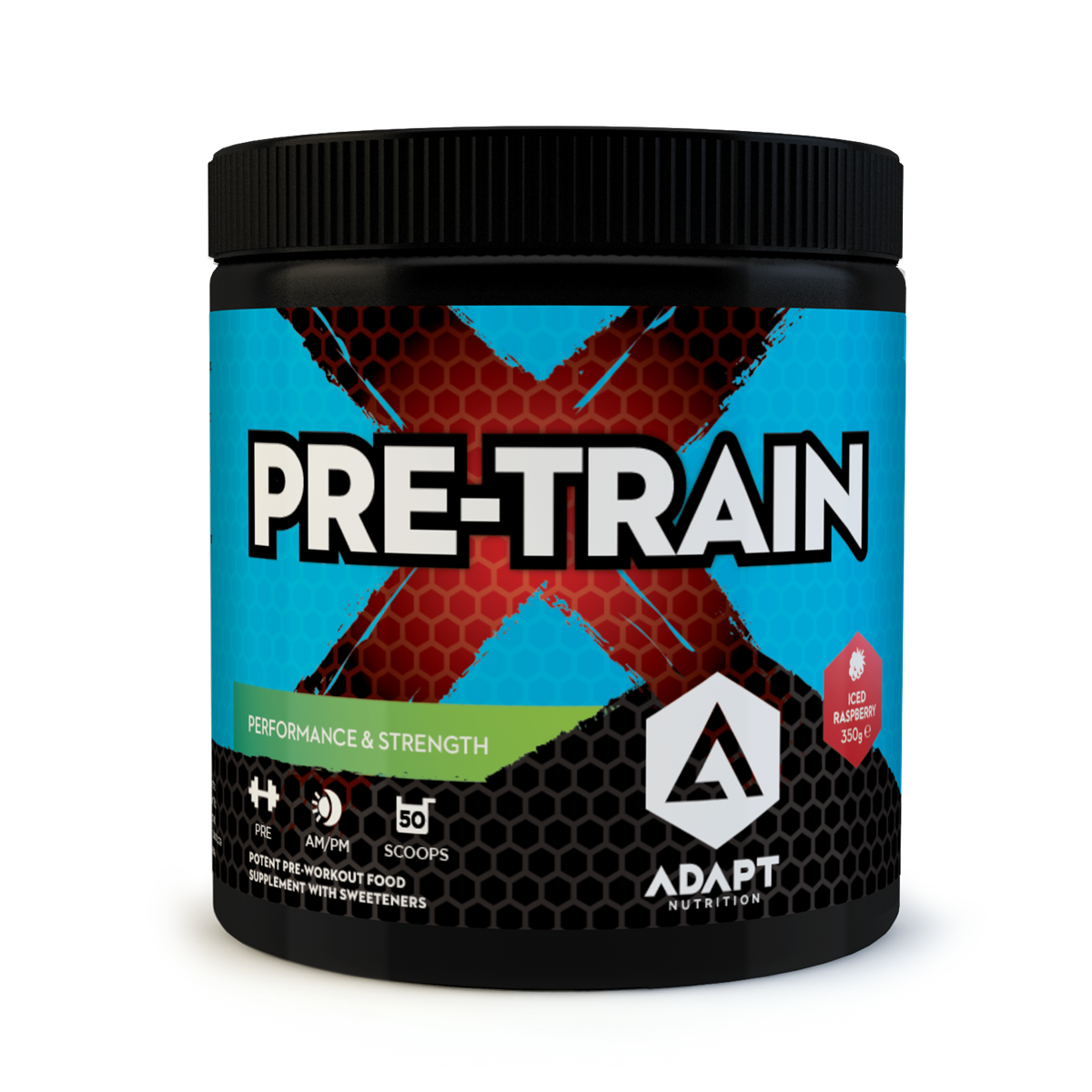 Adapt Nutrition PreTrain X 350g – Explosive Pre-Workout | Energy, Focus & Performance Support