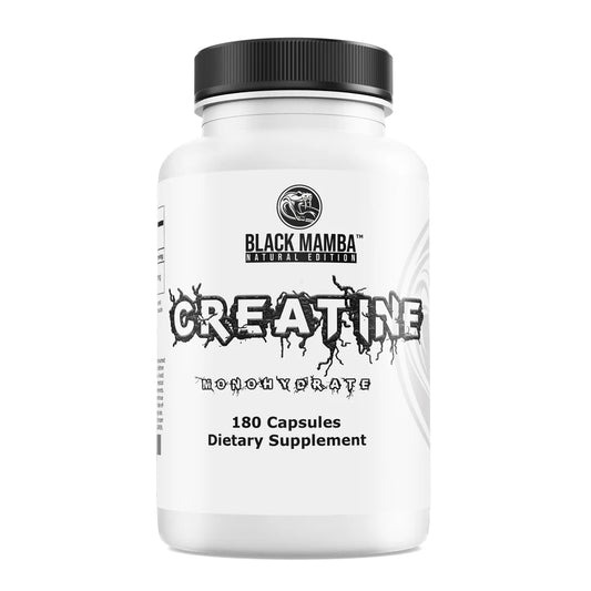 Black Mamba Creatine Monohydrate Capsules – 180 Caps | Strength, Power & Muscle Recovery