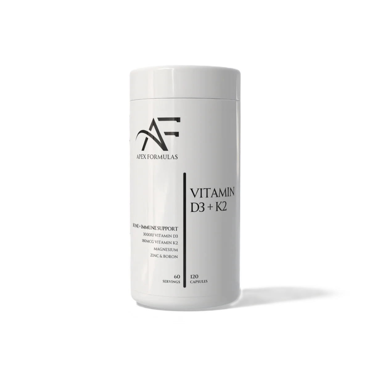 Apex Formulas Vitamin D3 & K2 Complex – Bone, Immune & Hormonal Support