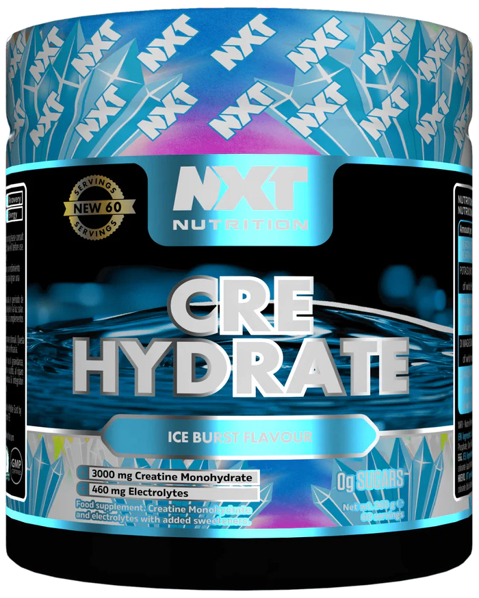 NXT Nutrition CRE Hydrate 360g – Creatine & Electrolyte Hydration Formula for Strength, Performance & Recovery (60 Servings)