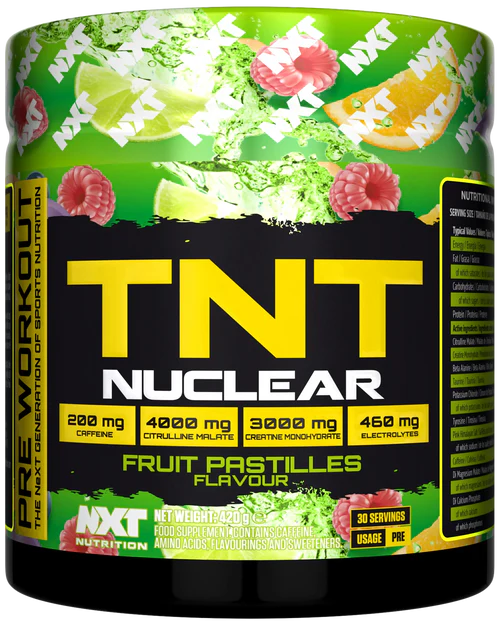 NXT Nutrition TNT Nuclear Pre-Workout 420g – Explosive Energy, Laser Focus & Enhanced Endurance (30 Servings)