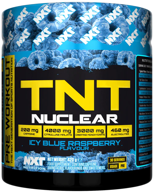 NXT Nutrition TNT Nuclear Pre-Workout 420g – Explosive Energy, Laser Focus & Enhanced Endurance (30 Servings)